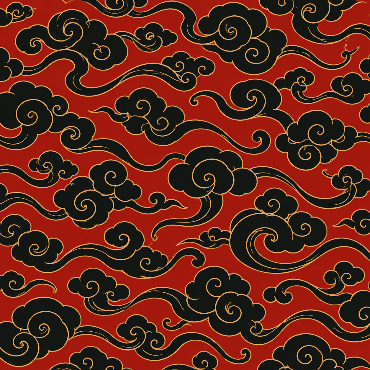 流云乘风，云气纹数字纹样